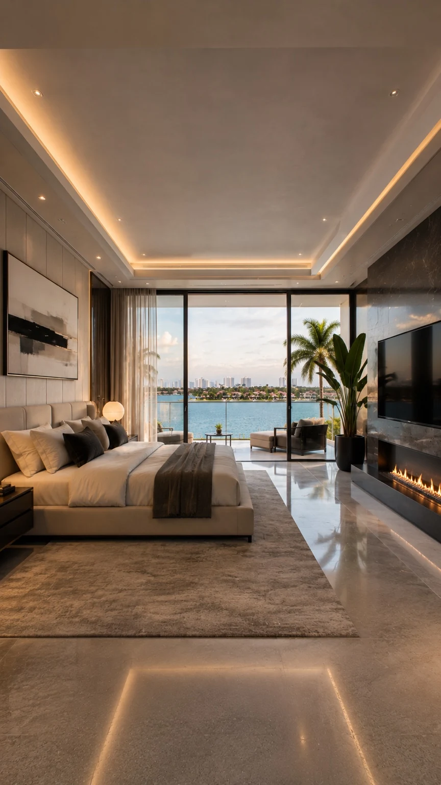 Main bedroom facing Biscayne Bay