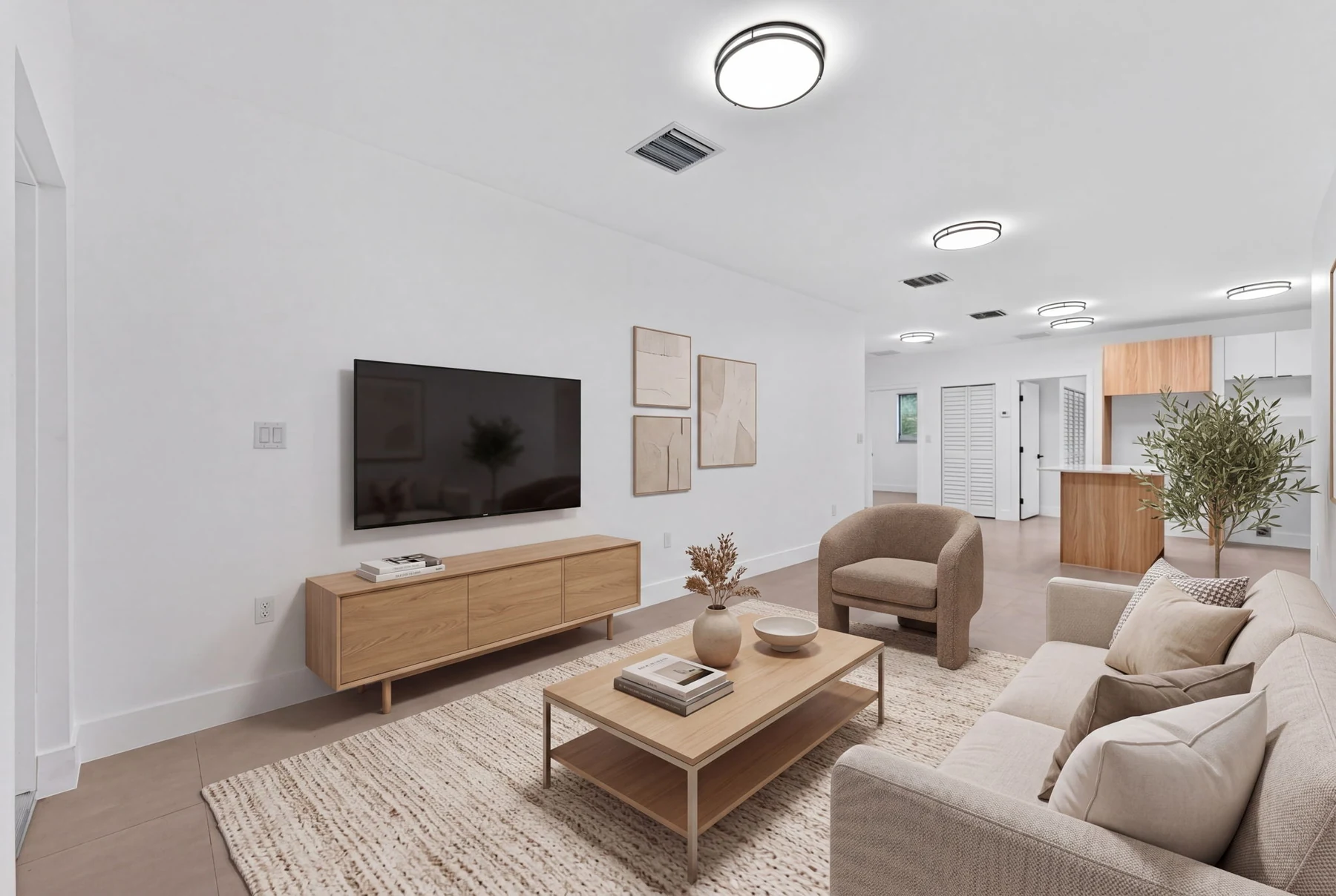 Living room of one of the units