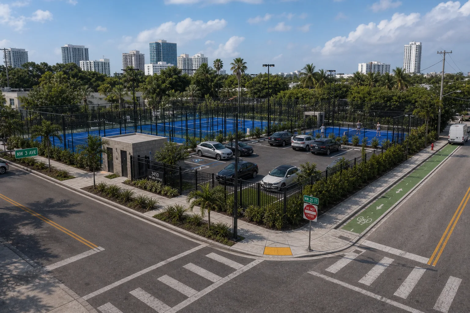 Wynwood Padel Courts from the street corner